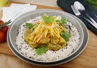 Veganes Indisches Gemüse Curry mit Basmati Reis & Koriander