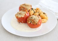 Gefüllte Tomaten mit Basilikumsauce & Gnocchi