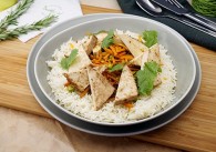 Veganes Orientalisches Gemüse mit Basmati Reis & Tofu